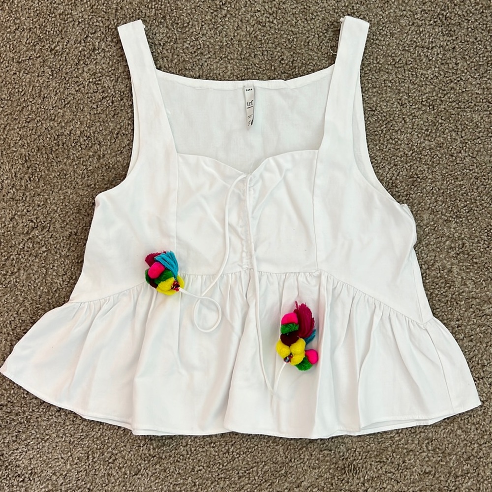 Zara pompom fit and flare top